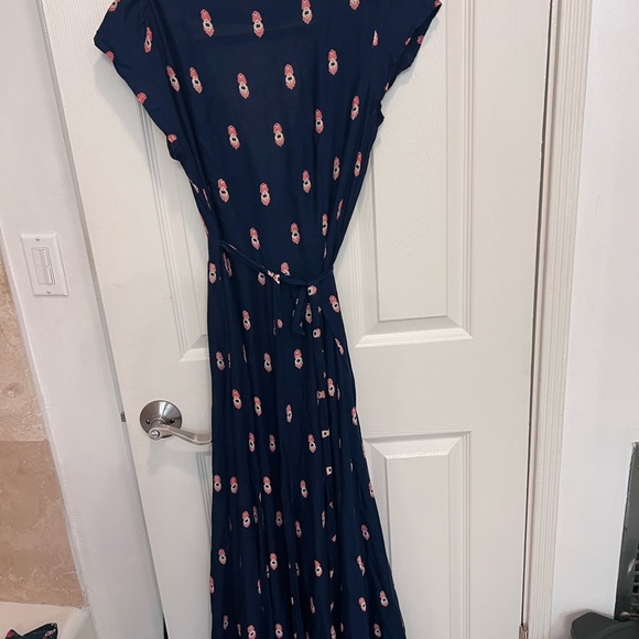 Tularosa Sid Wrap Dress in Navy size small maxi dress - Rayon blend - Picture 3 of 6